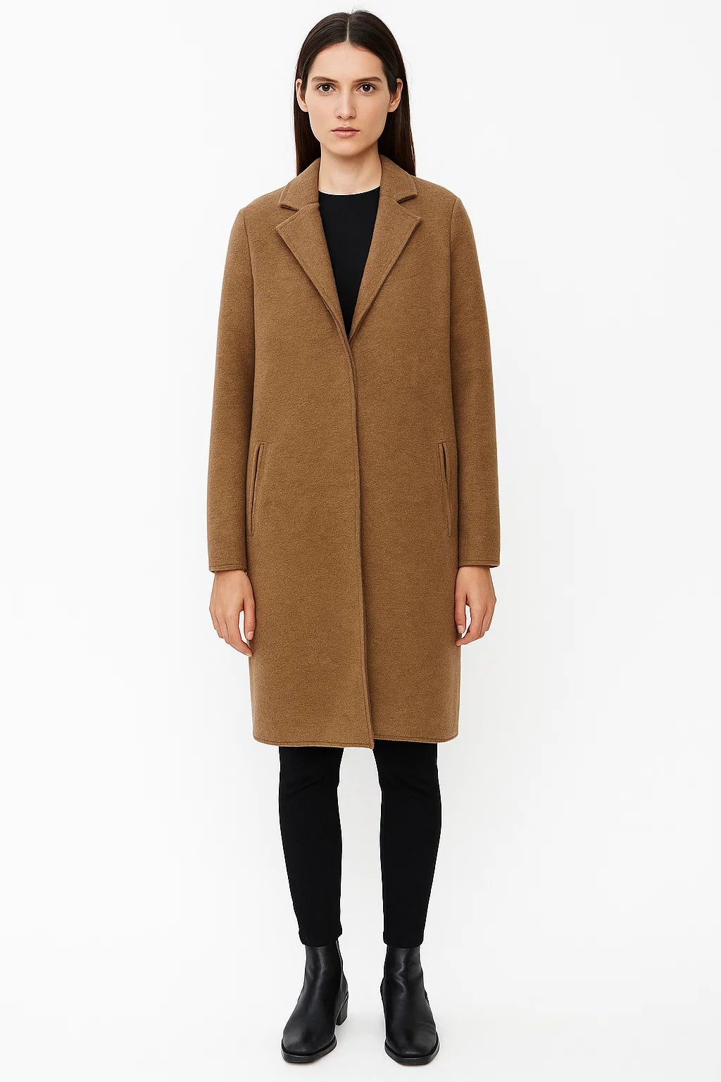 Manteau Long | En Laine Mélangée | Idéal Pour L’hiver Et L’automne