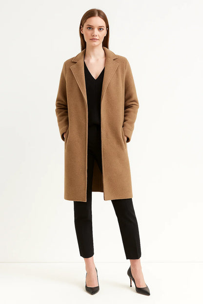 Manteau Long | En Laine Mélangée | Idéal Pour L’hiver Et L’automne