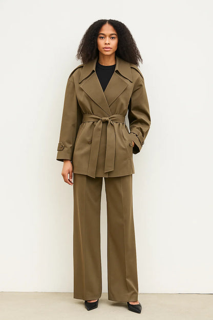 Trench Court | En Coton Stretch | Idéal Pour Le Bureau Ou Les Sorties En Ville