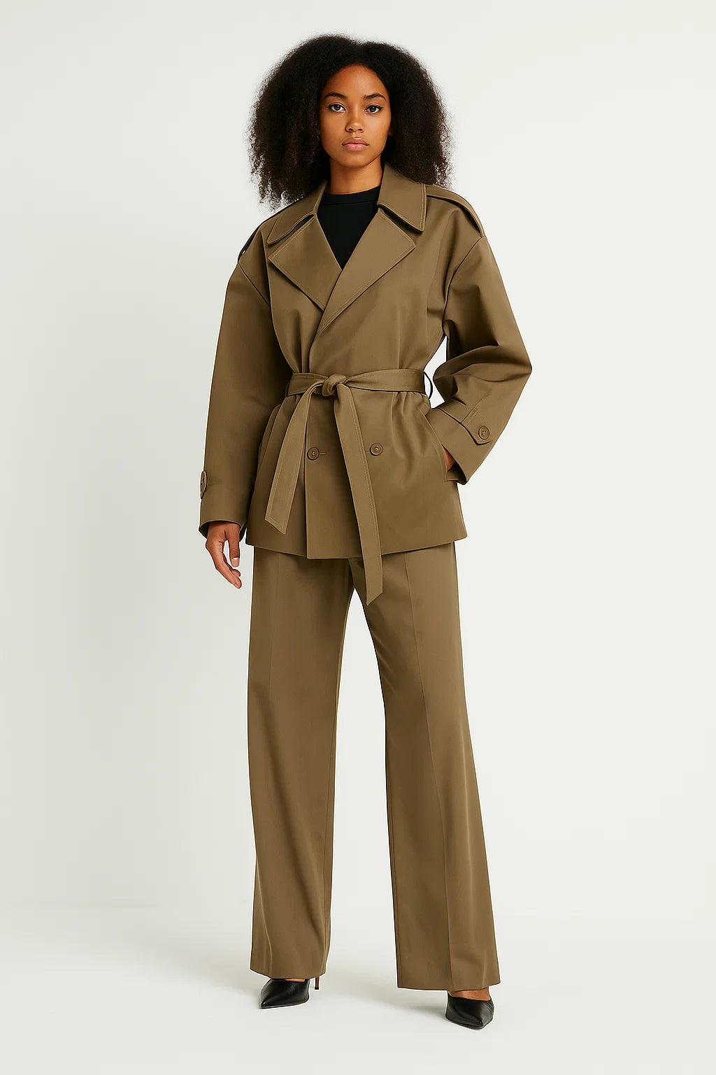 Trench Court | En Coton Stretch | Idéal Pour Le Bureau Ou Les Sorties En Ville