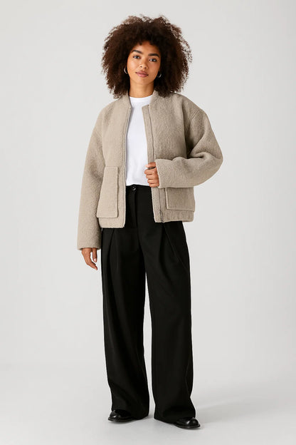 Veste Chaude | Effet Mouton | Idéale Pour L’hiver Et L’automne