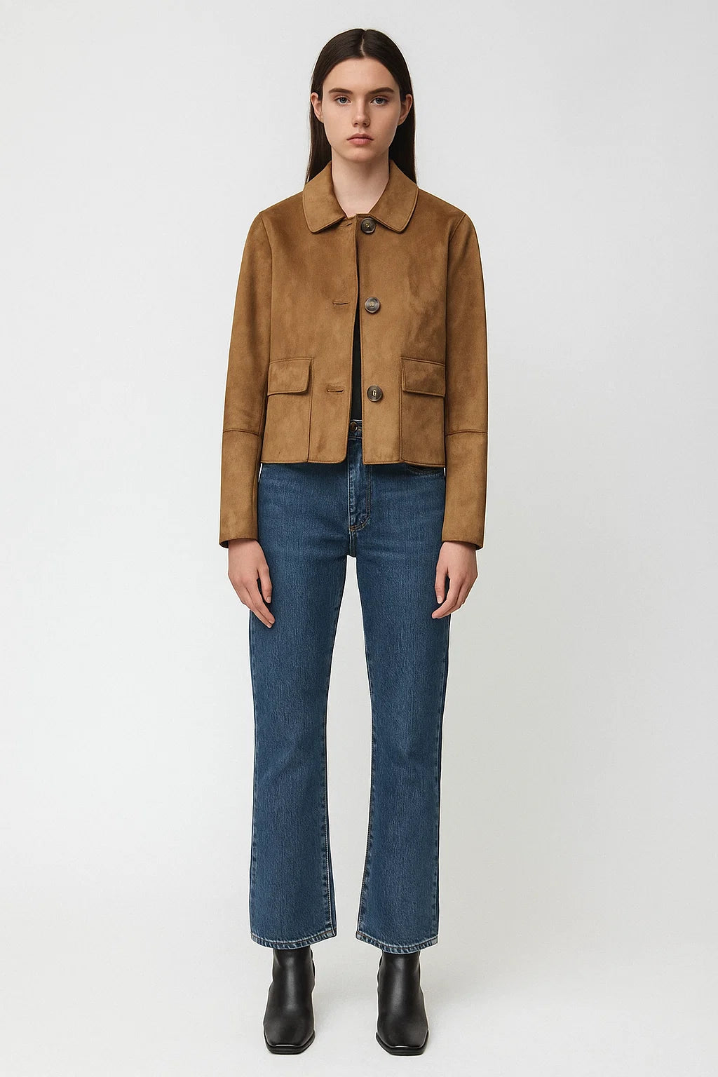 Veste Courte | Effet Suédine | Parfaite Pour Un Look Vintage Et Tendance