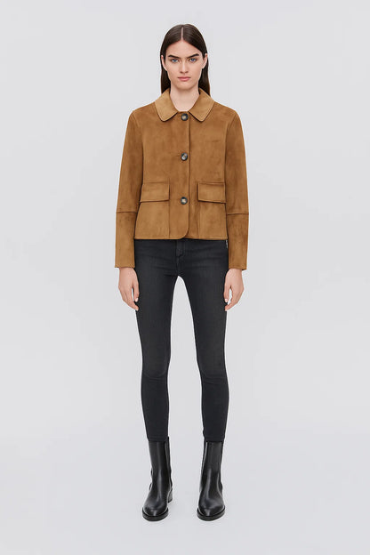 Veste Courte | Effet Suédine | Parfaite Pour Un Look Vintage Et Tendance