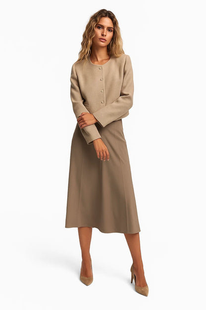 Veste Femme | Tissu Texturé Et Boutons Dorés | Élégante Et Parfaite Pour Le Bureau