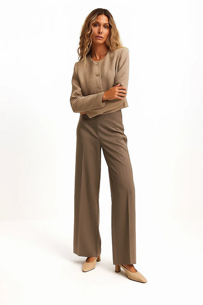 Veste Femme | Tissu Texturé Et Boutons Dorés | Élégante Et Parfaite Pour Le Bureau