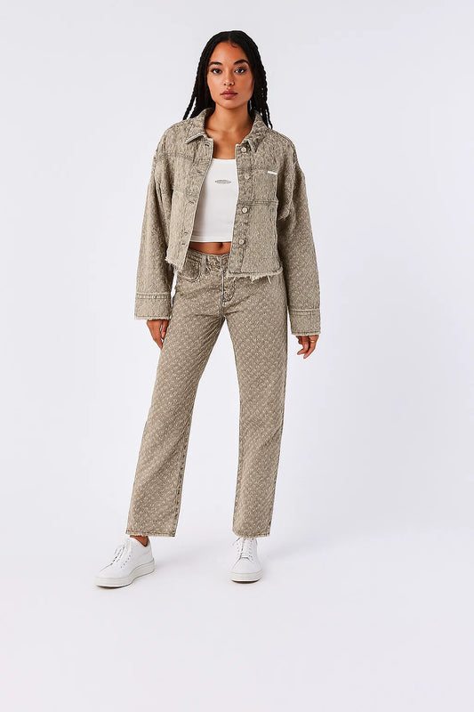 Veste Courte Femme | Tissu Texturé Et Bords Bruts | Idéale Pour Un Look Urbain Et Tendance