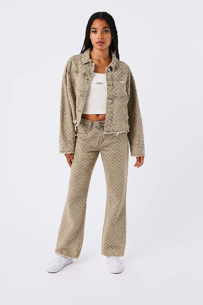 Veste Courte Femme | Tissu Texturé Et Bords Bruts | Idéale Pour Un Look Urbain Et Tendance