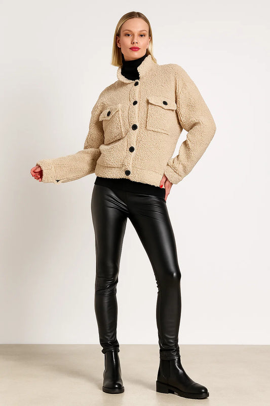 Veste Sherpa Femme | Chaude Et Stylée | Parfaite Pour Un Look Urbain Et Tendance