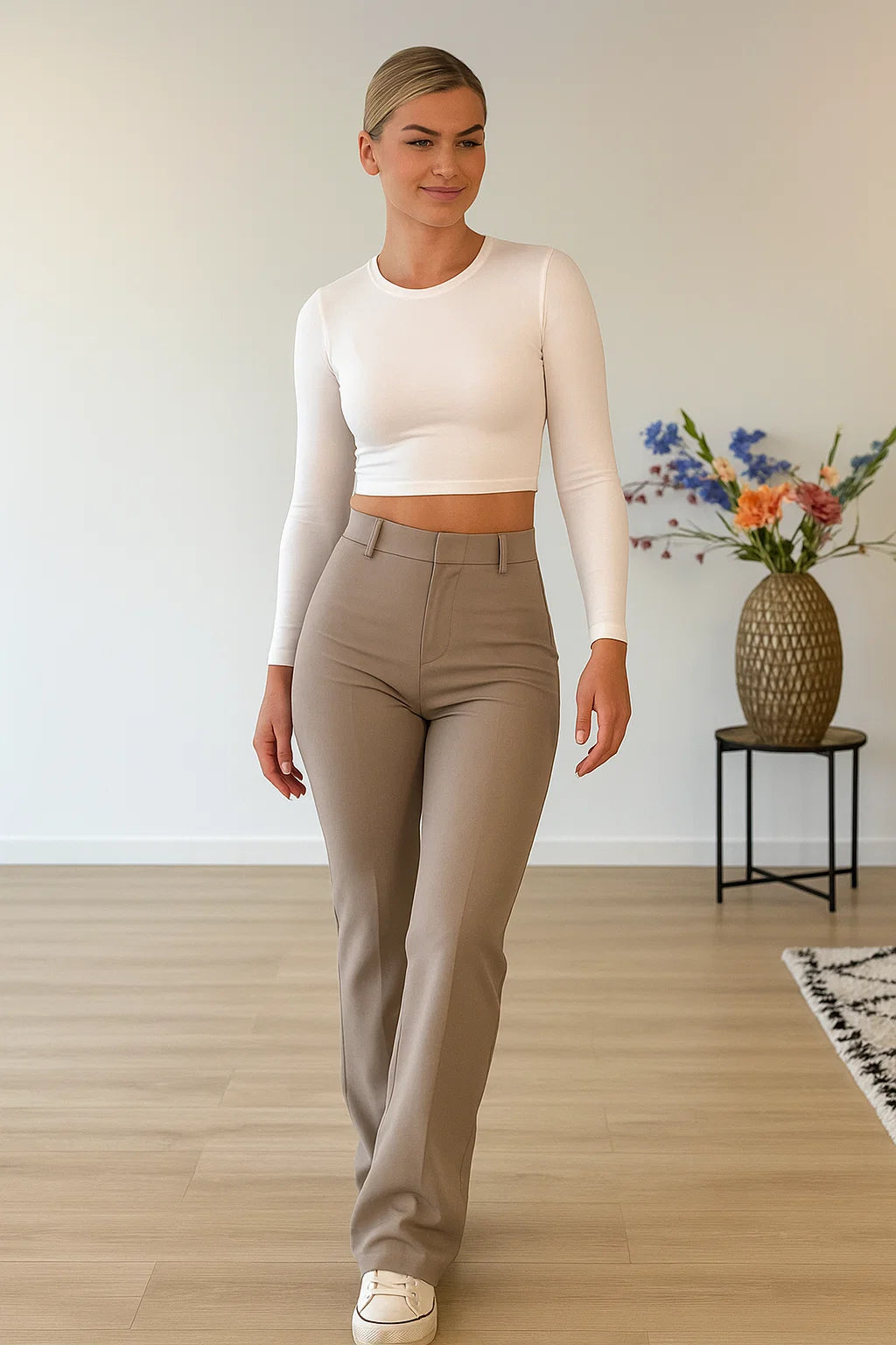 Pantalon Femme | Coupe Ajustée Et Stretch | Idéal Pour Le Quotidien Et Le Confort