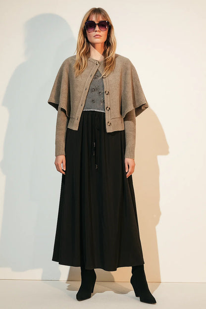 Cape Maille Femme | Élégante Et Chaude | Idéale Pour Les Looks D’Automne Et D’Hiver