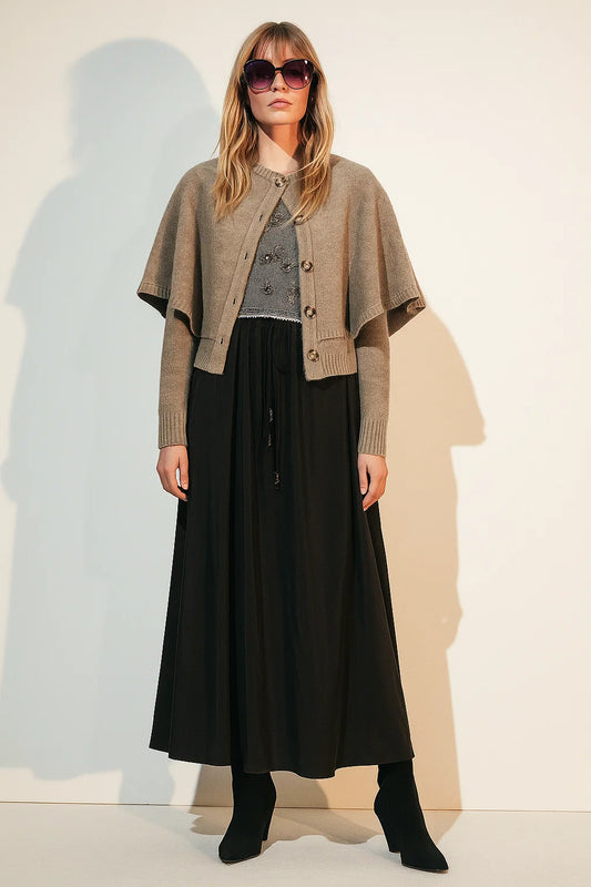 Cape Maille Femme | Élégante Et Chaude | Idéale Pour Les Looks D’Automne Et D’Hiver