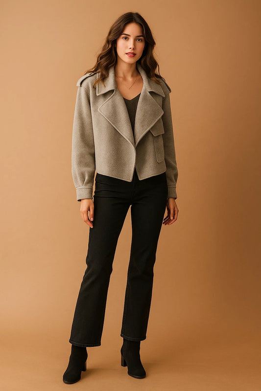 Veste Courte Femme | Tissu Doux Et Luxueux | Parfaite Pour L’Automne Et L’Hiver