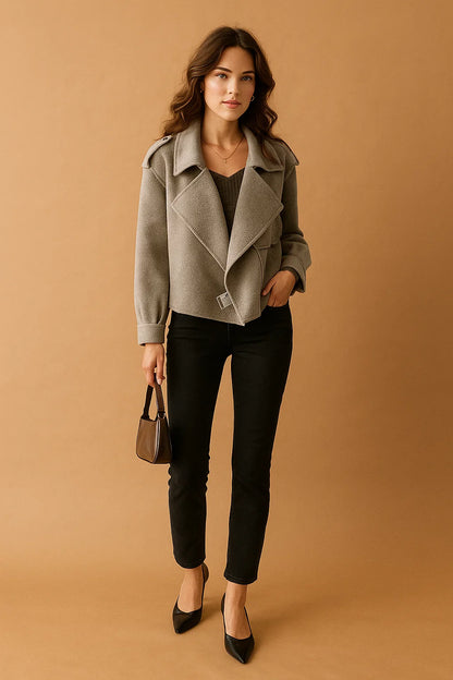 Veste Courte Femme | Tissu Doux Et Luxueux | Parfaite Pour L’Automne Et L’Hiver