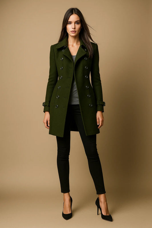 Manteau Long Femme | Coupe Cintrée Et Élégante | Idéal Pour Un Look Structuré En Hiver