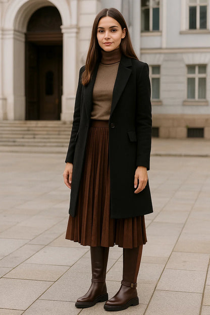 Bottes Hautes Femme | PU Effet Cuir Et Arrière Stretch | Style Classique Et Confortable Pour L’Hiver