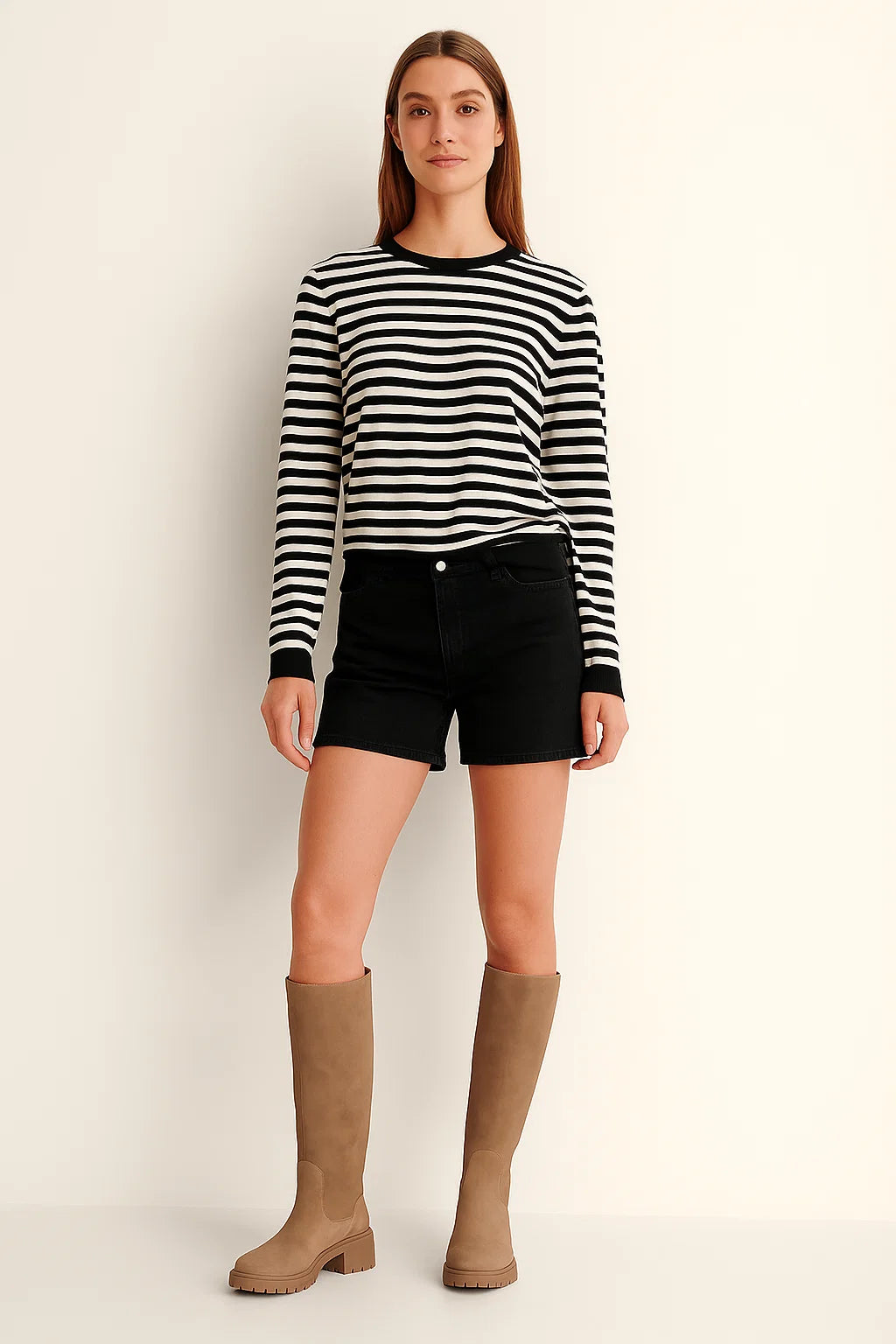 Bottes Hautes Femme | Effet Suédine Et Semelle Crantée | Look Minimaliste Pour L’Hiver