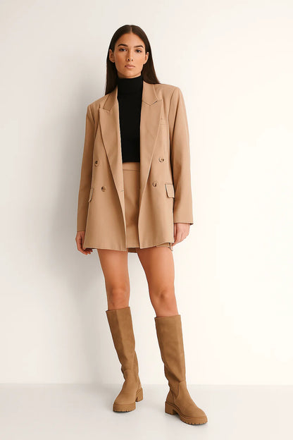 Bottes Hautes Femme | Effet Suédine Et Semelle Crantée | Look Minimaliste Pour L’Hiver