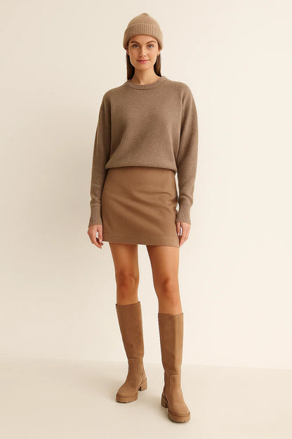 Bottes Hautes Femme | Effet Suédine Et Semelle Crantée | Look Minimaliste Pour L’Hiver