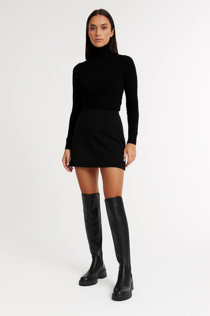 Bottes Hautes Femme | Cuir Lisse Et Panneau Stretch | Look Équestre Et Moderne Pour L’Hiver