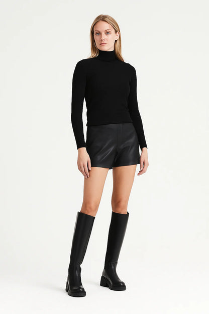 Bottes Hautes Femme | Cuir Lisse Et Panneau Stretch | Look Équestre Et Moderne Pour L’Hiver