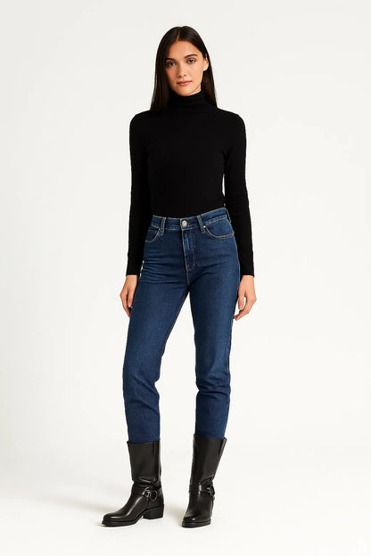 Bottes Biker Femme | Cuir Véritable Noir Et Anneau Métallique | Style Rock Chic Pour L’Hiver