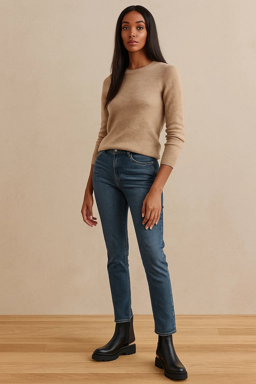 Bottes Femme | Cuir Synthétique Noir Avec Détail Doré | Élégantes Et Modernes Pour L’Hiver