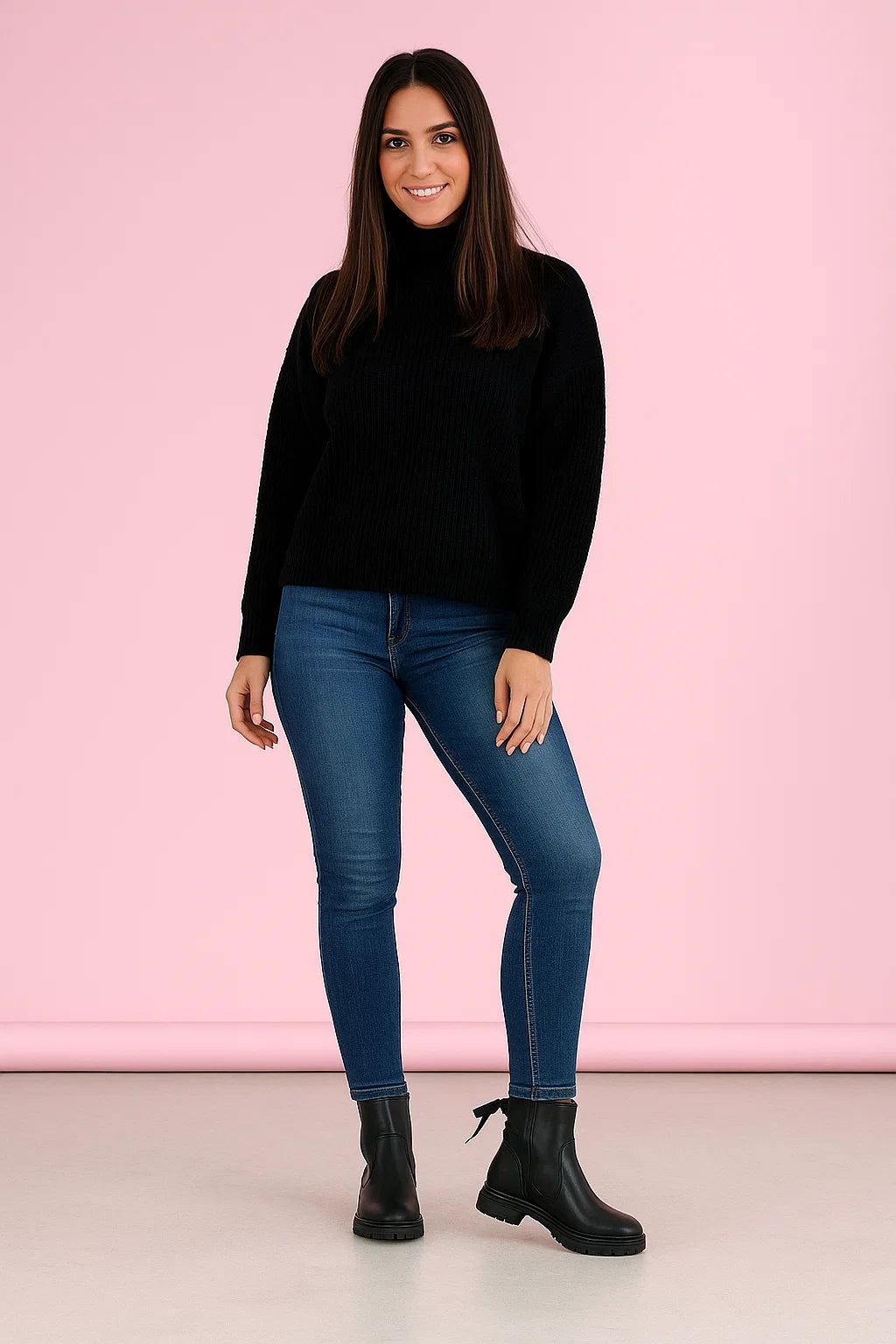 Bottes Femme | Cuir Synthétique Noir Et Ruban Décoratif | Confort Et Style Pour L’Hiver