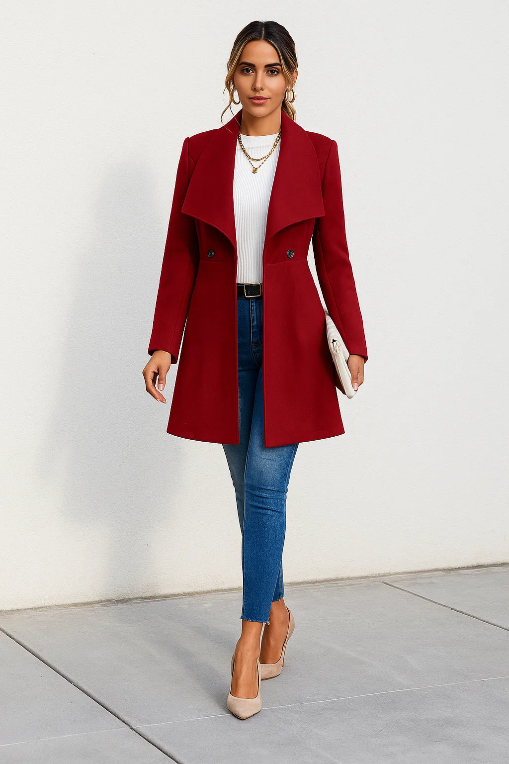 Manteau Court Femme | Laine | Moderne Et Élégant | Pour Le Quotidien En Hiver