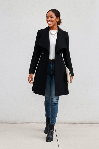 Manteau Court Femme | Laine | Moderne Et Élégant | Pour Le Quotidien En Hiver
