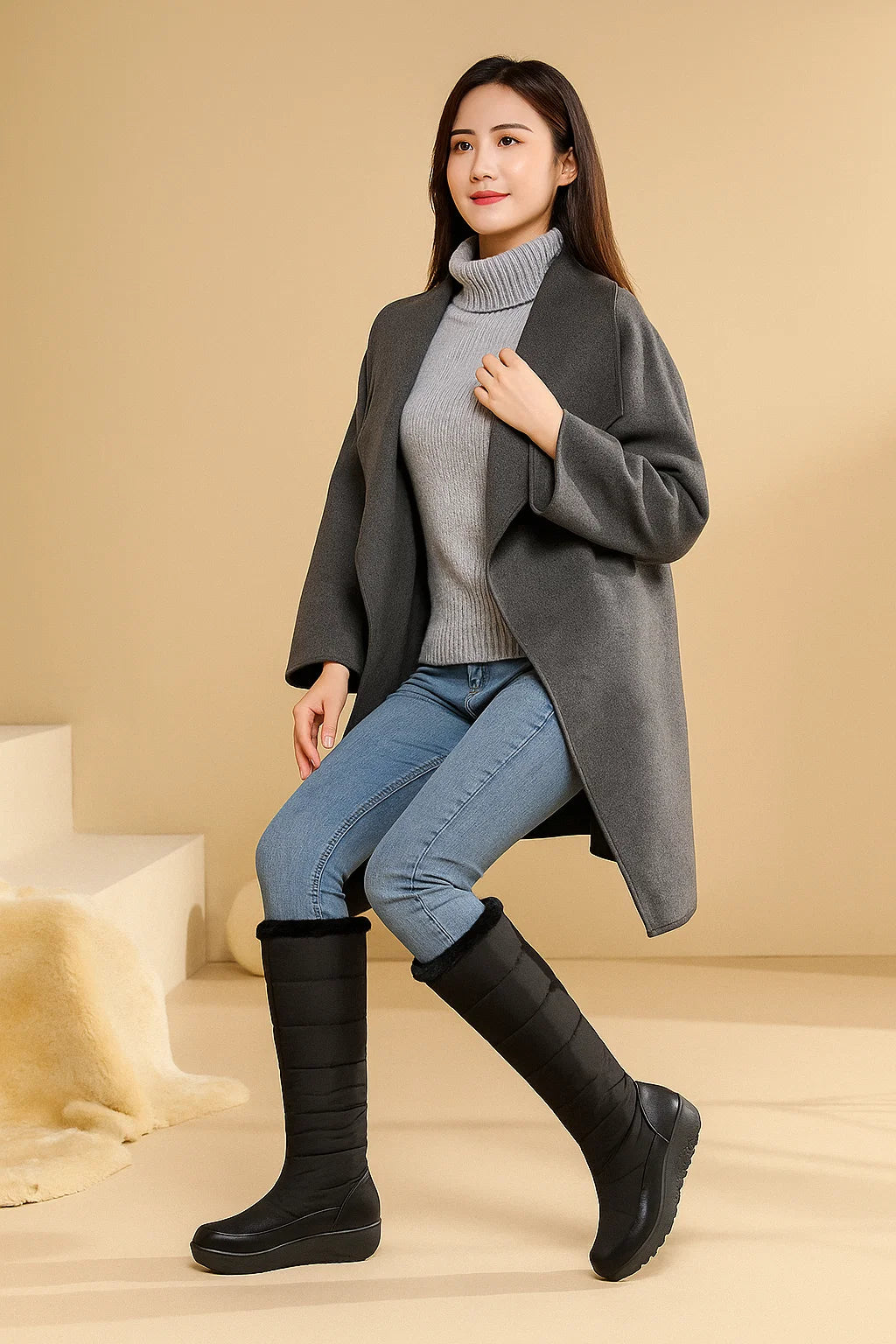Bottes Femme | Montantes Et Matelassées | Chaudes Et Confortables | Pour L’Hiver Et Les Jours De Neige