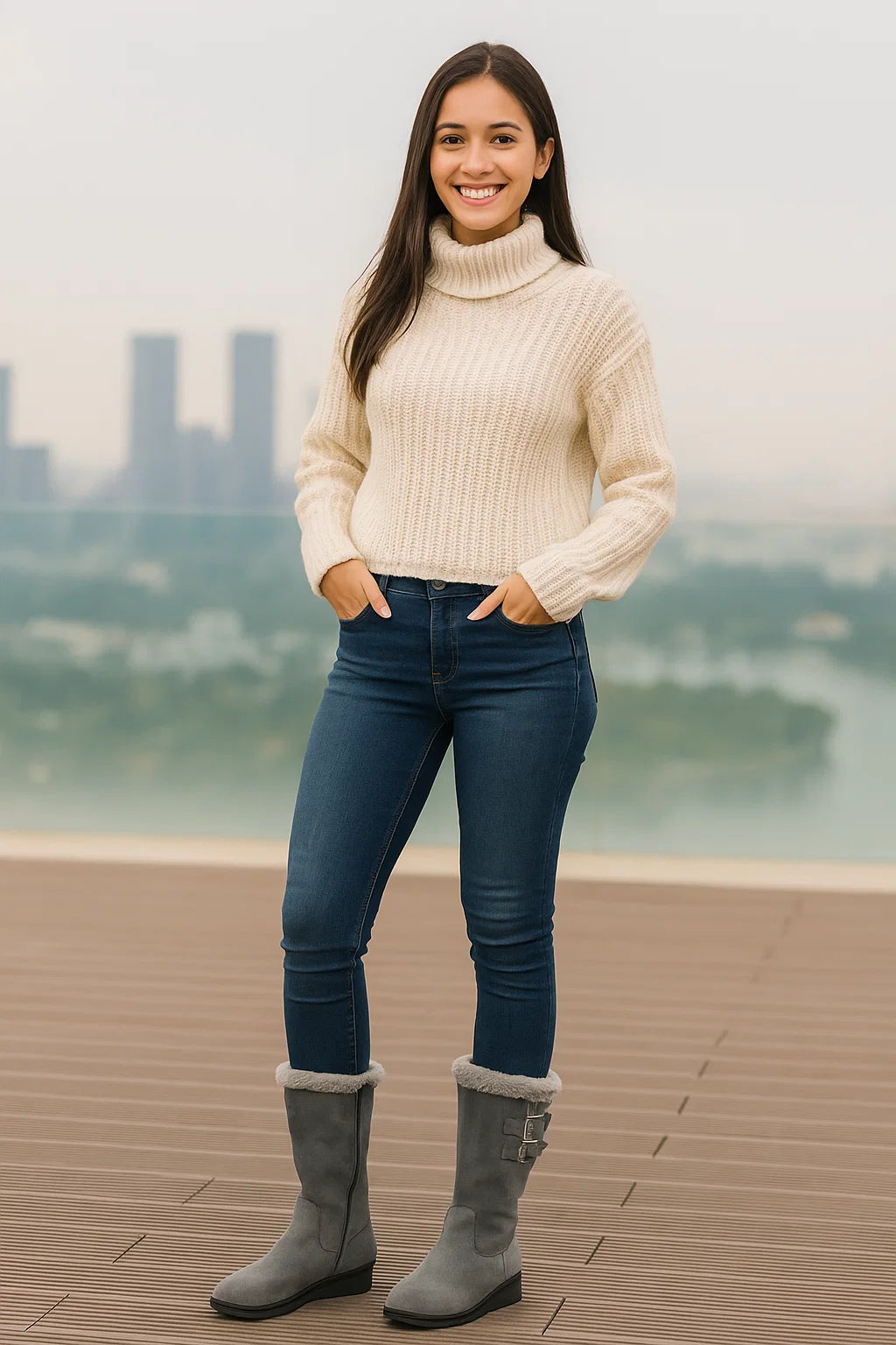 Bottes Femme | Mi-Mollet Fourrées | Chaudes Et Confortables | Pour L’Hiver Et Les Balades Extérieures