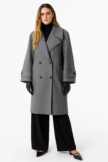 Manteau Femme | Double Boutonnage Et Coupe Oversize | Élégant Et Structuré Pour L’Hiver