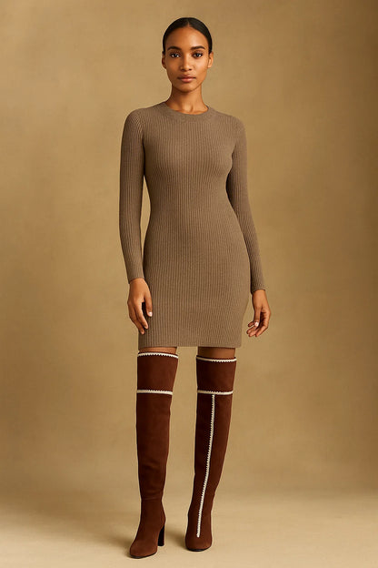 Bottes Femme | Cuissardes En Cuir Véritable | Élégantes Avec Détail Zigzag Contrasté