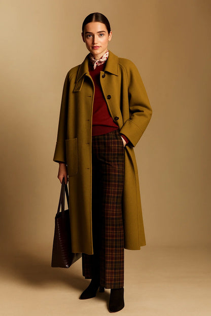 Manteau Femme | Laine Vierge | Long Et Élégant Pour L’Hiver