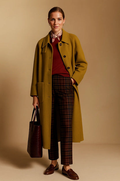 Manteau Femme | Laine Vierge | Long Et Élégant Pour L’Hiver