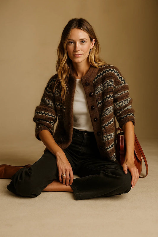 Veste Femme En Jacquard | Mohair, Laine Et Polyamide Recyclé | Parfaite Pour L’Automne