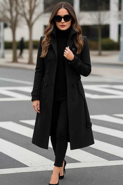Manteau Long Structuré À Boutons | Élégant Et Citadin | Idéal Pour L’Hiver Ou Le Bureau