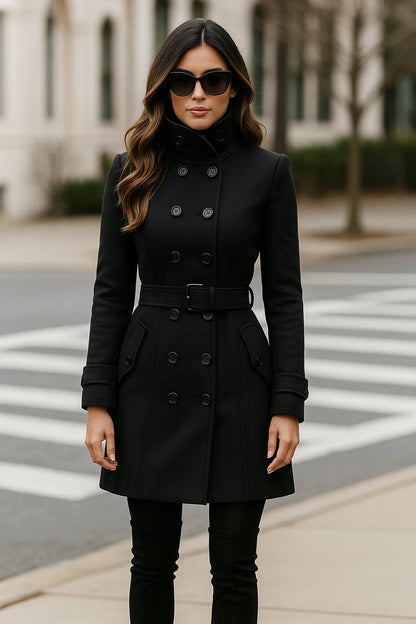 Manteau Long Structuré À Boutons | Élégant Et Citadin | Idéal Pour L’Hiver Ou Le Bureau