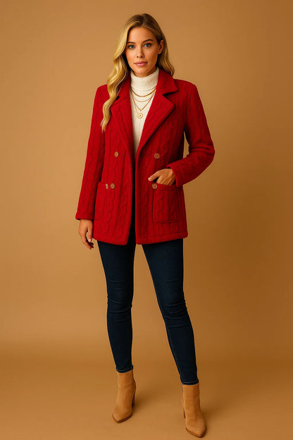 Manteau En Maille Torsadée Douce | Confort Et Style | Parfait Pour L’Hiver Et Les Looks Décontractés