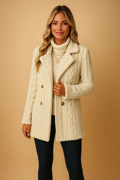 Manteau En Maille Torsadée Douce | Confort Et Style | Parfait Pour L’Hiver Et Les Looks Décontractés