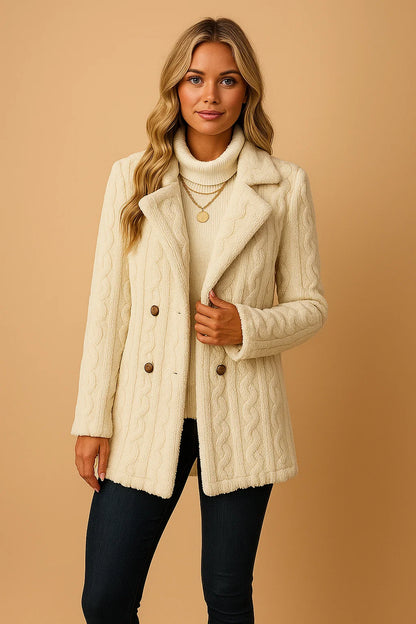 Manteau En Maille Torsadée Douce | Confort Et Style | Parfait Pour L’Hiver Et Les Looks Décontractés