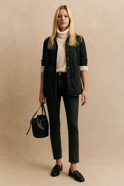 Surchemise Longue En Coton Biologique | Coton Bio | Coupe Droite Et Décontractée | Parfaite Pour La Mi-Saison