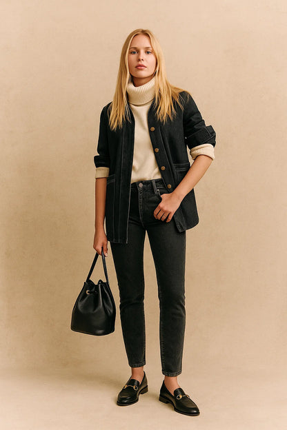 Surchemise Longue En Coton Biologique | Coton Bio | Coupe Droite Et Décontractée | Parfaite Pour La Mi-Saison