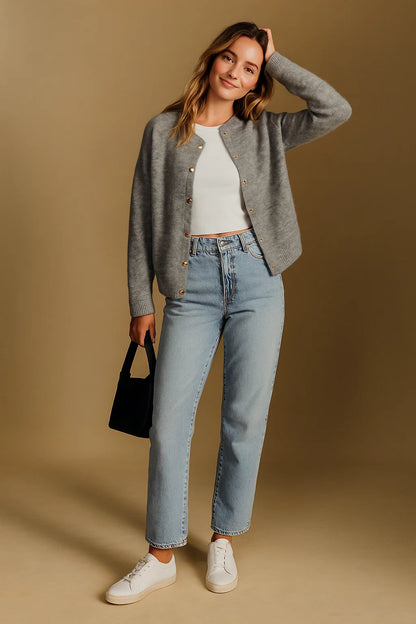 Veste En Maille Duveteuse | Kid Mohair Et Laine Mérinos | Confort Et Élégance | Parfaite Pour Le Quotidien