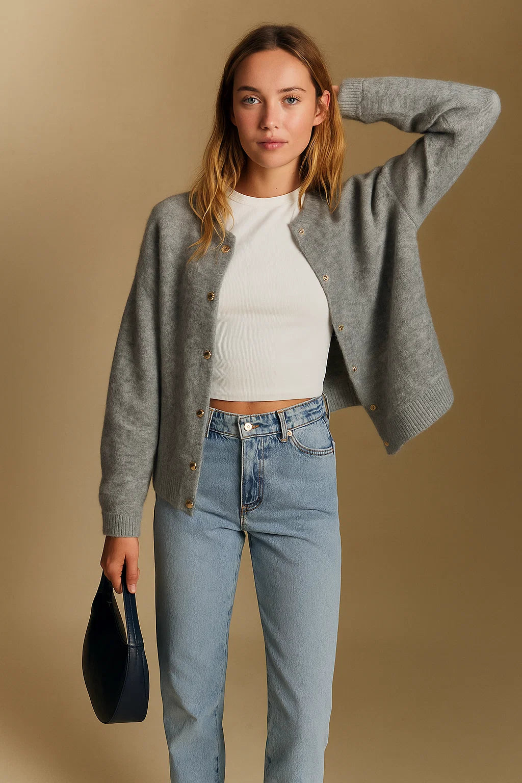 Veste En Maille Duveteuse | Kid Mohair Et Laine Mérinos | Confort Et Élégance | Parfaite Pour Le Quotidien