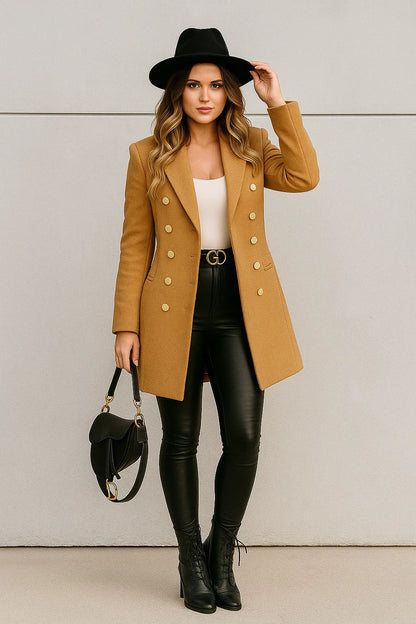 Manteau Long Femme | Laine | Chic Et Tendance | Pour Un Look Urbain En Automne-Hiver