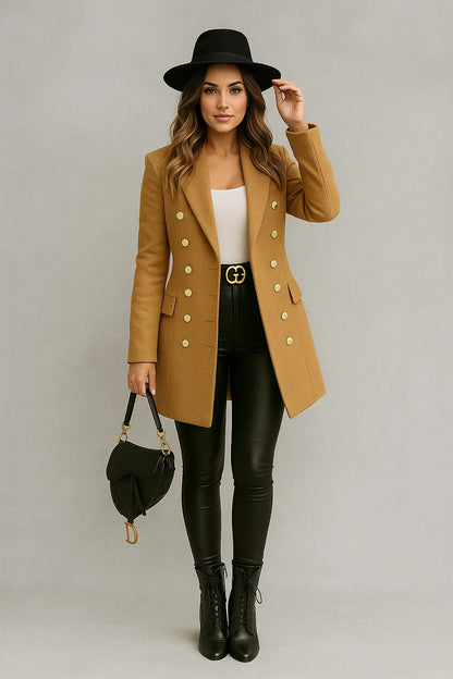 Manteau Long Femme | Laine | Chic Et Tendance | Pour Un Look Urbain En Automne-Hiver