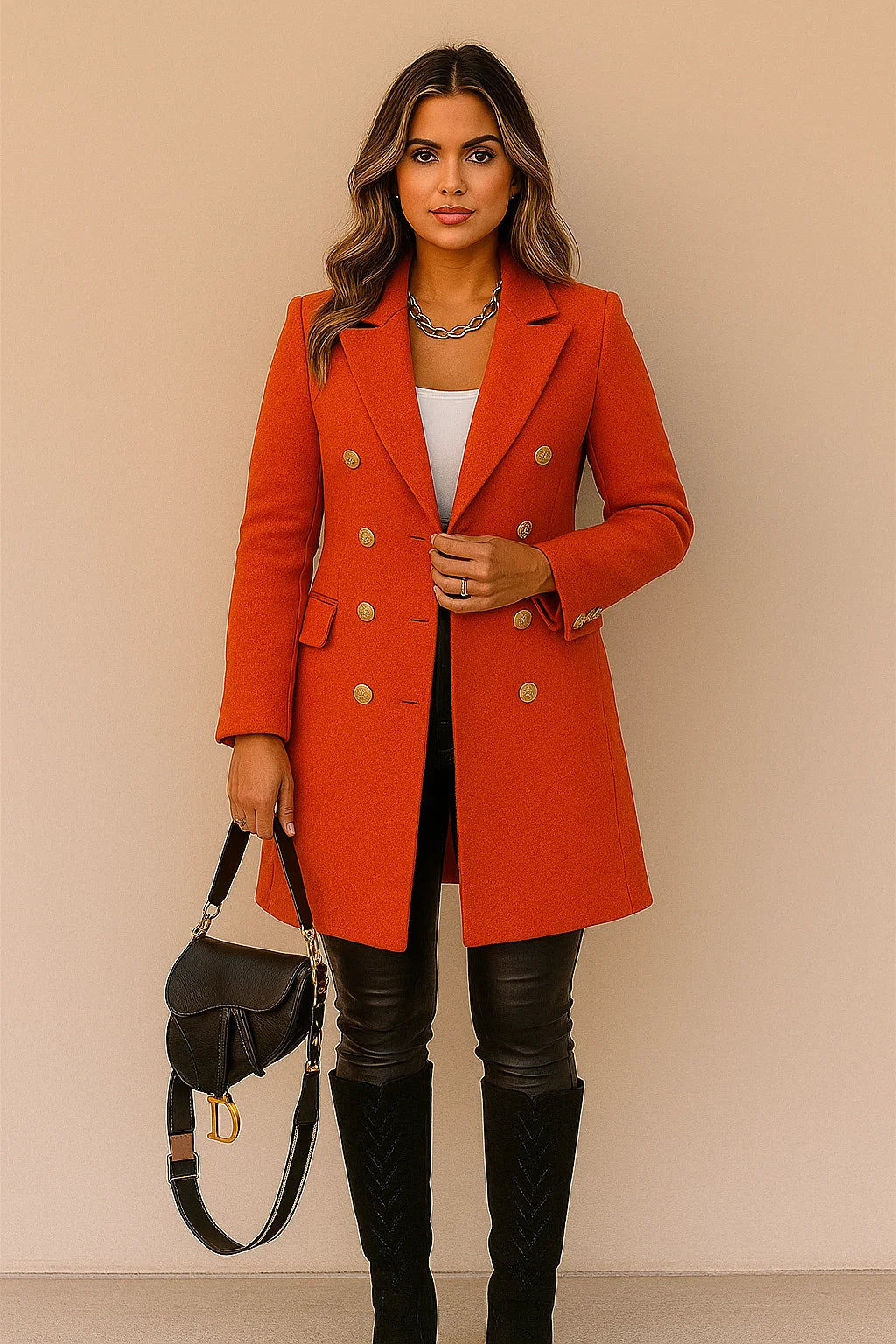 Manteau Long Femme | Laine | Chic Et Tendance | Pour Un Look Urbain En Automne-Hiver