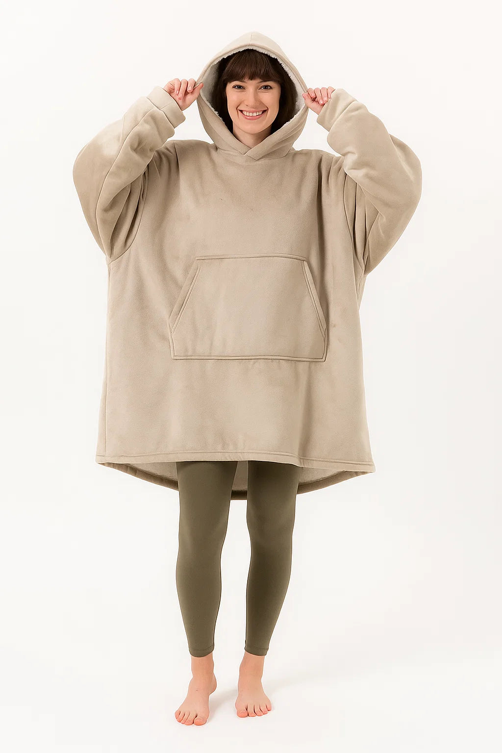 Sweatshirt Plaid Oversize à Capuche