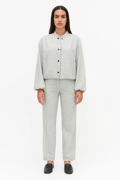 Veste à Col Montant et Manches Amples